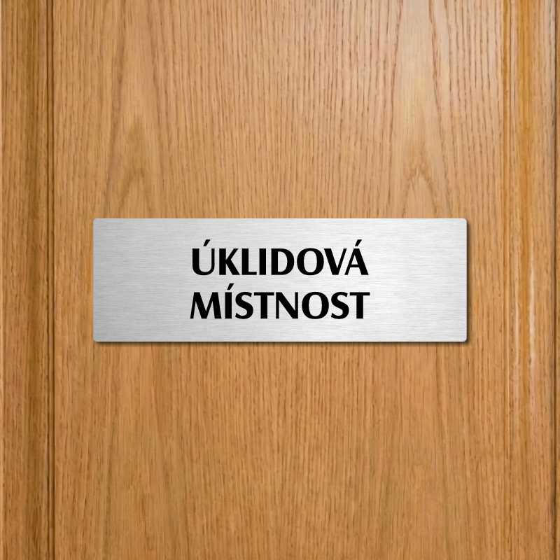 Úklidová místnost, 200x66mm, stříbrná popiska 
